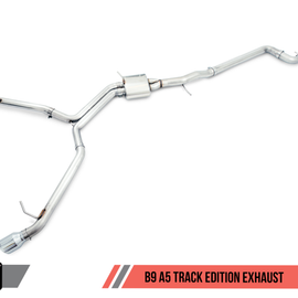 AWE Tuning Audi B9 A5 Track Edition Exhaust Dual Outlet - Diamond Black Tips (Includes DP)