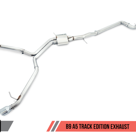 AWE Tuning Audi B9 A5 Track Edition Exhaust Dual Outlet - Diamond Black Tips (Includes DP)