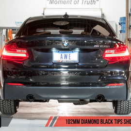 AWE Tuning BMW F22 M235i / M240i Touring Edition Axle-Back Exhaust - Diamond Black Tips (102mm)