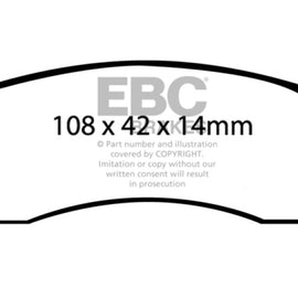 EBC 00-05 Buick Le Sabre (FWD) 3.8 (15in Wheels) Yellowstuff Rear Brake Pads