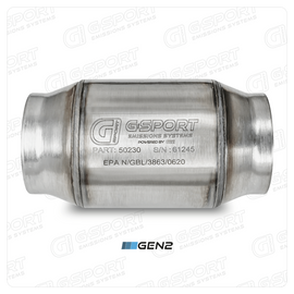 GESI G-Sport 400 CPSI GEN 2 EPA Compliant 3.0in Inlet/Outlet Catalytic Converter-4in x 4in-350-500HP