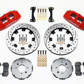 Wilwood Dynapro 6 Front Hat Kit 12.19in Drilled Red 90-99 Civic w/240 mm Disc