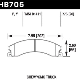 Hawk Chevy/GMC Express/Silverado/Savana/Sierra 15/25/35/4500 SuperDuty Rear Street Brake Pads