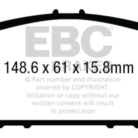 EBC 13-17 Honda Accord Coupe 2.4 EX Redstuff Front Brake Pads