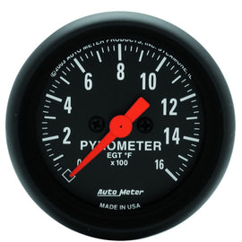 Autometer Z-Series 52mm 0-1600 Def F Full Sweep Electronic Pyrometer Gauge