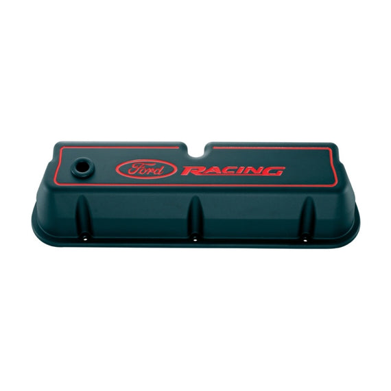 Ford Racing Logo Die-Cast Black Valve Covers