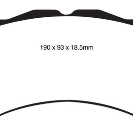 EBC 08-11 Nissan GT-R (R35) 3.8 Twin Turbo (Cast Iron Rotors) Yellowstuff Front Brake Pads