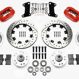 Wilwood Forged Dynalite Front Kit 12.19in Drilled Red 67-69 Camaro 64-72 Nova Chevelle