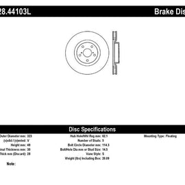 StopTech 93-98 Toyota Supra Turbo Drilled Left Front Rotor