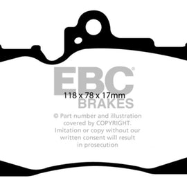 EBC 07-08 Lexus GS350 3.5 RWD Redstuff Front Brake Pads