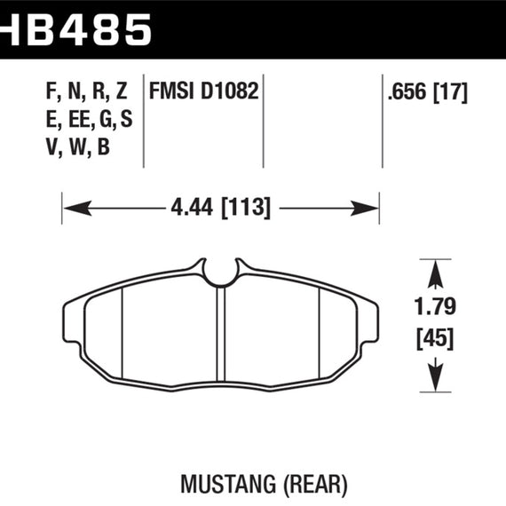 Hawk 2011-2012 Ford Mustang 5.0L Perf. 5.0 (w/Brembo Brakes) High Perf. Street 5.0 Rear Brake Pads