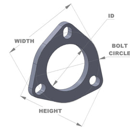 Vibrant 3-Bolt T304 SS Exhaust Flanges (3in I.D.) - 5 Flange Bulk Pack