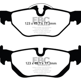 EBC 13+ BMW X1 2.0 Turbo (28i) Yellowstuff Rear Brake Pads