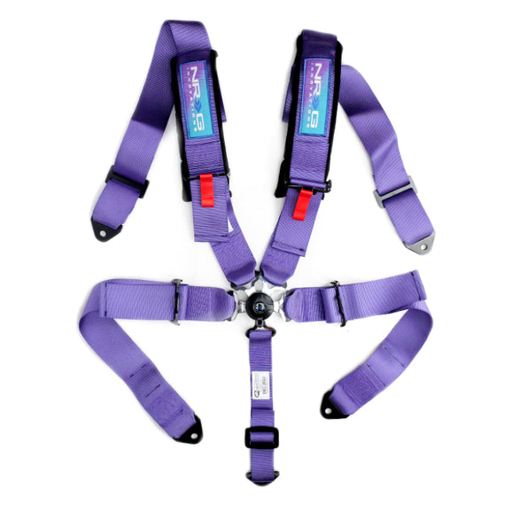 NRG SFI 16.1 5Pt 3 Inch Seat Belt Harness with Pads / Cam Lock - Purple