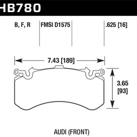 Hawk 2012 Audi A8 Quattro W12 HPS Street Front Brake Pads
