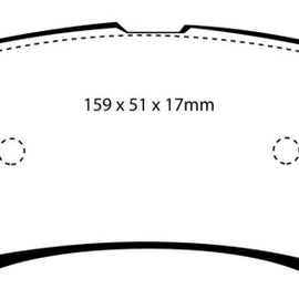EBC 00-02 Ford Excursion 5.4 2WD Greenstuff Rear Brake Pads