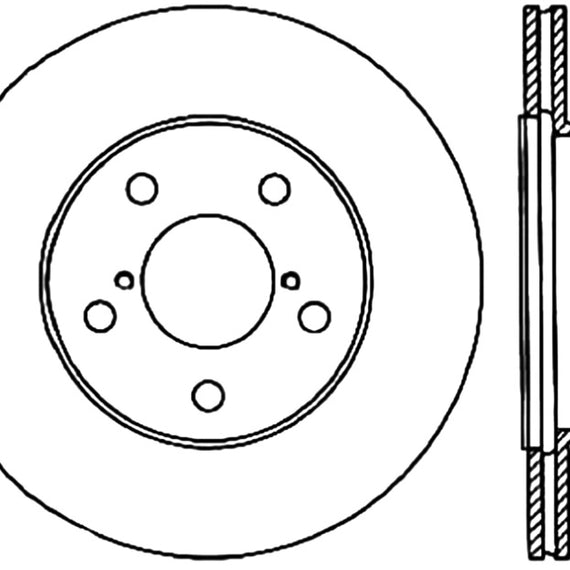 StopTech 05-07 Subaru Impreza WRX/STi Slotted & Drilled Left Rear Rotor