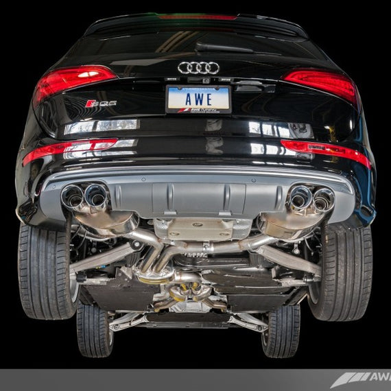 AWE Tuning Audi 8R SQ5 Touring Edition Exhaust - Quad Outlet Chrome Silver Tips