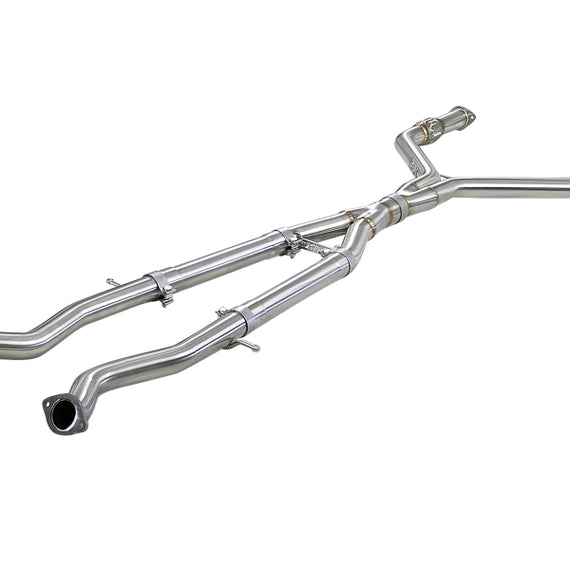 aFe Takeda 2.5in to 3in 304 SS Y-Pipe Exhaust System 16-18 Infiniti Q50/Q60 V6-3.0L (tt)