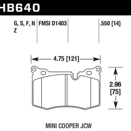 Hawk 09-10 Mini Cooper HP+ Autocross Front Brake Pads