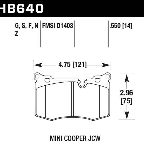 Hawk 09-10 Mini Cooper HP+ Autocross Front Brake Pads