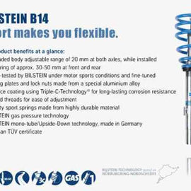 Bilstein B14 2005 Mini Cooper Base Convertible Front and Rear Suspension Kit