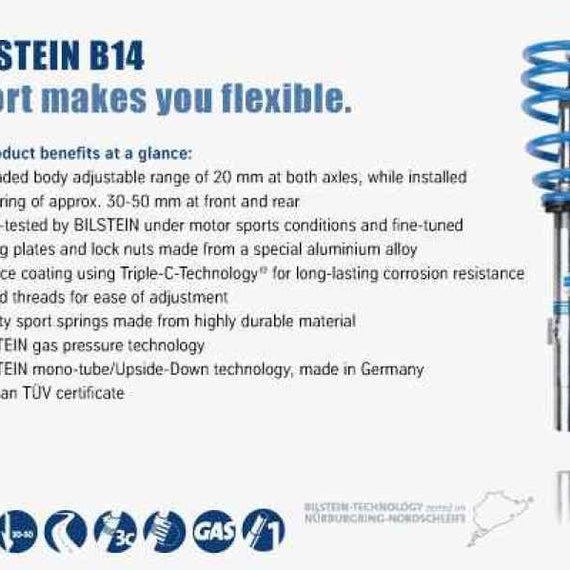 Bilstein B14 (PSS) 2015 Mini Cooper F56 Front & Rear Performance Suspension System