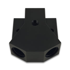 Vibrant Billet Aluminum Y-Block Fitting with 1/8in NPT Port -10AN x Dual -8AN ORB