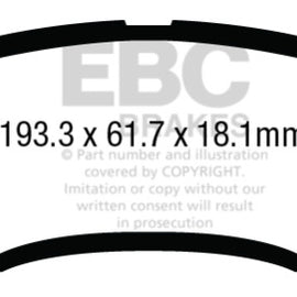 EBC 13+ Ford F250 (inc Super Duty) 6.2 (2WD) Extra Duty Rear Brake Pads