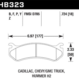 Hawk 06 Chevy Avalanche 2500 / GMC Truck / Hummer Super Duty Street Rear Brake Pads