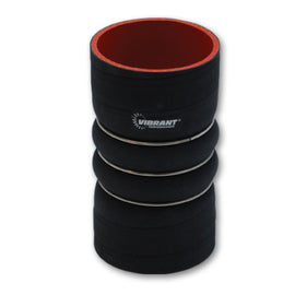 Vibrant 4 Ply Aramid Hump Hose w/3 SS Rings 4in ID x 8in Length - Black