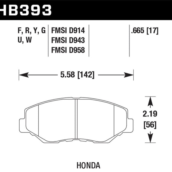 Hawk 13-15 Honda Civic Si DTC-60 Front Race Brake Pads