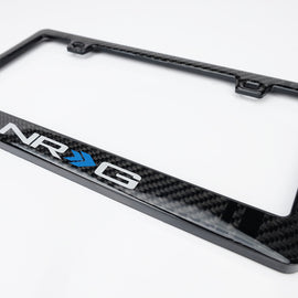 NRG Carbon License Plate Frame/ Fiber Poly Dip Finish Wet w/ NRG Logo