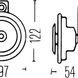 Hella Sharptone Horn Kit 12V 415/350Hz Yellow (3BB922000731 = H31000001) (Min Qty 360)