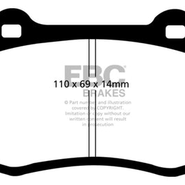 EBC 96-00 Lotus Esprit Turbo 2.0 Turbo GT3 Redstuff Front Brake Pads