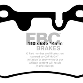 EBC 04-12 Aston Martin DB9 5.9 Redstuff Rear Brake Pads