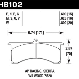 Hawk AP Racing 6 / Wilwood DTC-30 Brake Pads