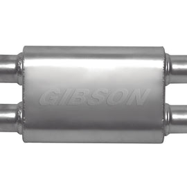 Gibson MWA Superflow Dual/Dual Oval Muffler - 4x9x14in/2.5in Inlet/2.5in Outlet - Stainless