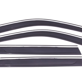 AVS 11-18 Jeep Grand Cherokee Ventvisor Low Profile Deflectors 4pc - Smoke w/Chrome Trim