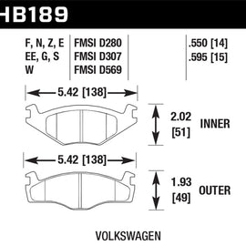 Hawk Blue 9012 Brake Pads Volkswagen