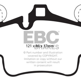 EBC 07-08 Porsche 911 (997) (Cast Iron Rotor only) 3.6 Carrera 2 Bluestuff Front Brake Pads