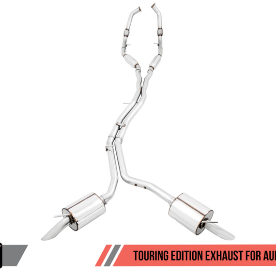 AWE Tuning Audi B9 SQ5 Resonated Touring Edition Cat-Back Exhaust - No Tips (Turn Downs)