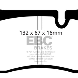 EBC 08-17 Audi R8 / 04-14 Lamborghini Gallardo Redstuff Rear Brake Pads