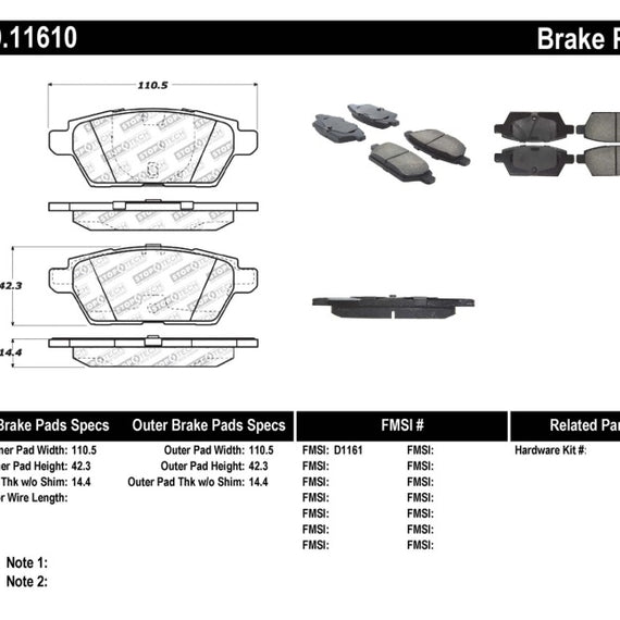 StopTech Performance 06-07 Mazdaspeed 6 Rear Brake Pads