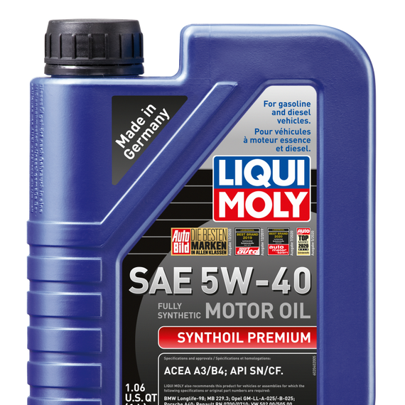 LIQUI MOLY 1L Synthoil Premium Motor Oil SAE 5W40