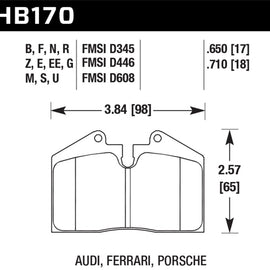 Hawk 89-94 Porsche 911 / 86-94 944 / 93 & 95 968 Front & Rear DTC-70 Race Brake Pads