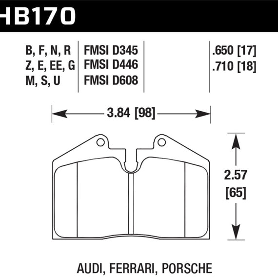 Hawk 89-94 Porsche 911 / 86-94 944 / 93 & 95 968 Front & Rear DTC-70 Race Brake Pads