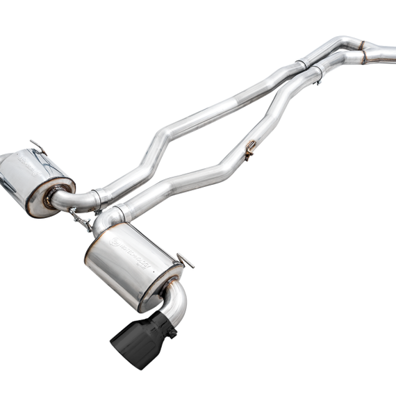 AWE 2020 Toyota Supra A90 Non-Resonated Touring Edition Exhaust - 5in Diamond Black Tips