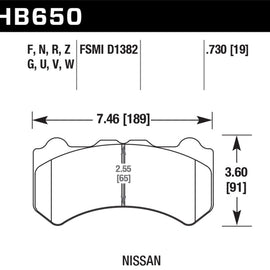 Hawk 09-16 Nissan GT-R HPS 5.0 Front Brake Pads