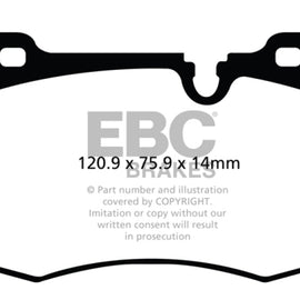 EBC 09-14 Mini Hardtop 1.6 Turbo J.C Works Yellowstuff Front Brake Pads